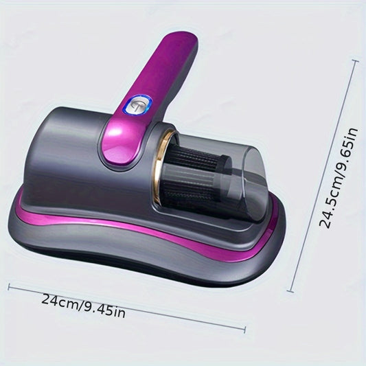 1pc Rechargeable Cordless Handheld Bed Vacuum Cleaner - Personal Care Electronics with Super Suction Power, UV Light, Washable Filter, 36V USB Powered, Deep Cleaning for Beds, Sofas, Pet Hair, Carpets - Includes 18650 Battery