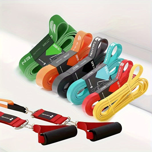 1pc High-Resistance Elastic Fitness Band for Men & Women | Durable TPE Anti-Break Pull Rope with Handles for Strength & Resistance Training