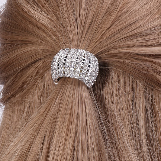 2pcs/1pc Rhinestone Hair Cuff Tie Glitter Hair Rope Elastic Ponytail Holder Hair Rings Women Female Hair Accessories