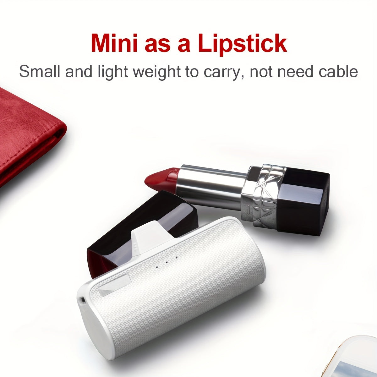 3350mAh Fast Charging Mini Portable Charger, Ultra-Compact Power Bank Travel Phone Battery Pack