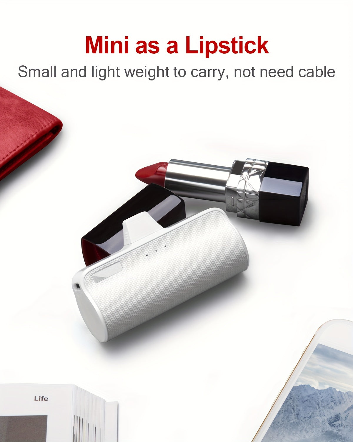 3350mAh Fast Charging Mini Portable Charger, Ultra-Compact Power Bank Travel Phone Battery Pack