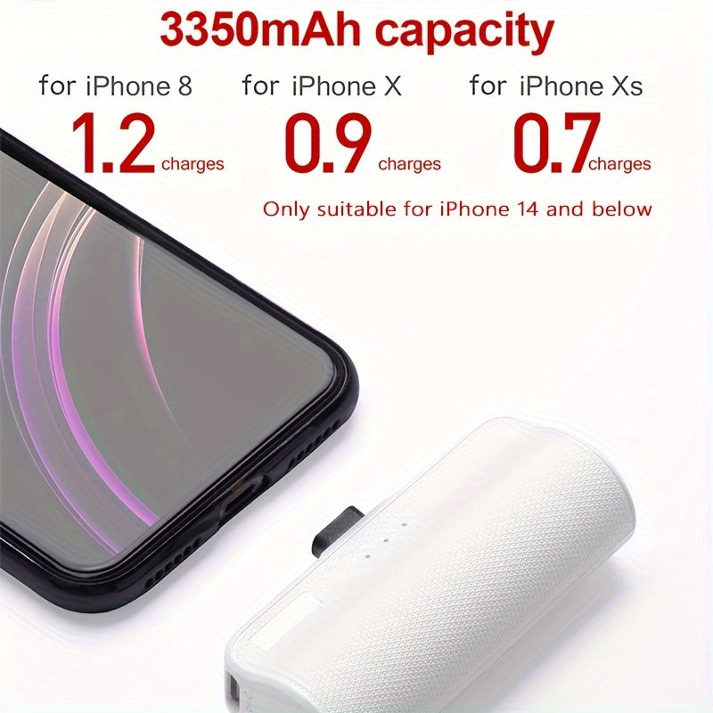 3350mAh Fast Charging Mini Portable Charger, Ultra-Compact Power Bank Travel Phone Battery Pack