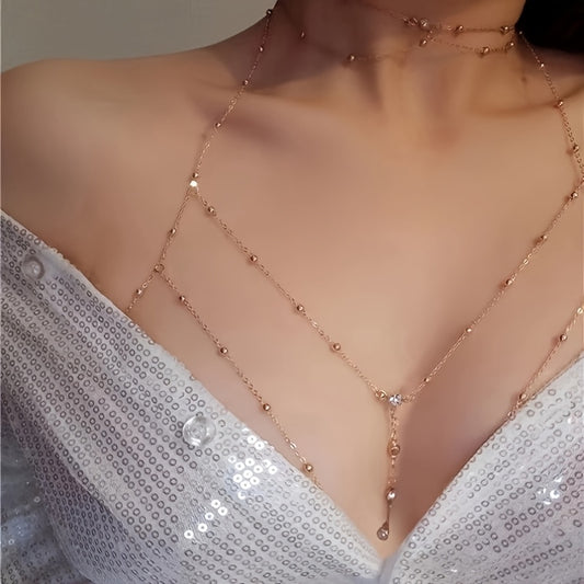 1 Fashionable Ultra-Shiny Women's Bra Chain Body Jewelry with Rhinestone Inlay, Suitable for Daily Wear, Parties, Nightclubs, Fashion Shows, and Fashion Photography
