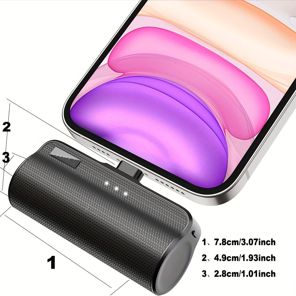 3350mAh Fast Charging Mini Portable Charger, Ultra-Compact Power Bank Travel Phone Battery Pack