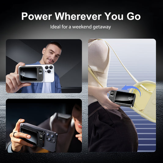 5000mAh/10000mAh Magnetic Absorption Wireless Power Bank, 22.5W/PD20W Fast Charging, Portable Charger With Usb Type-c And LED Power Display, For IPhone 16/15 Pro/14 Max/13/12/11/8/X/XS/XR/Pro Max/Pro/SE2, For Android Phones,