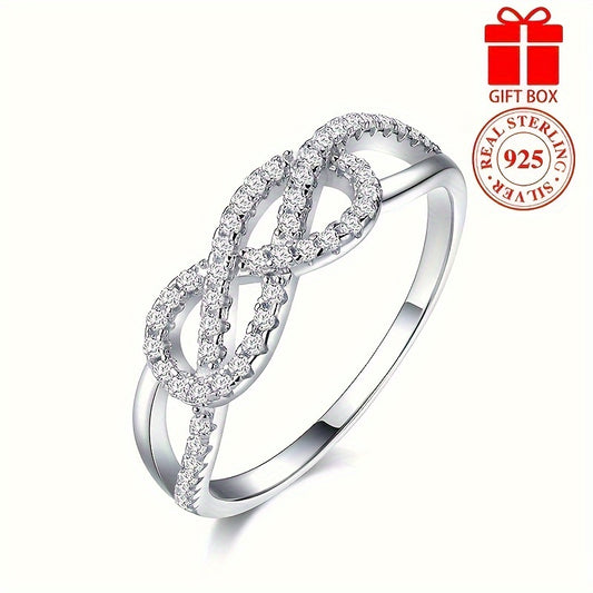 Silvery Rings Infinity Ring 925 Sterling Silver Ring Charms Endless Love Symbol Fashion Rings For Women Jewelry Silvery Rings For Women 2.4g