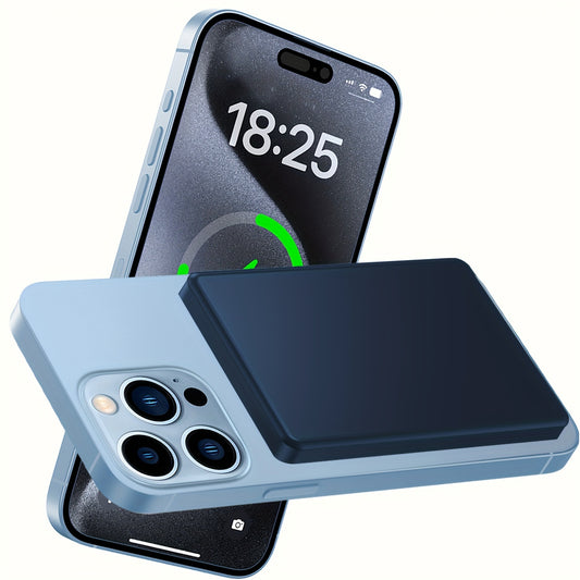 Magnetic Power Bank 5000mAh, Wireless Portable Charger, 20W Fast Charging Battery Pack with USB-C, for iPhone 15/15 Plus/15 Pro/15 Pro Max, for iPhone 14/13/12 Series