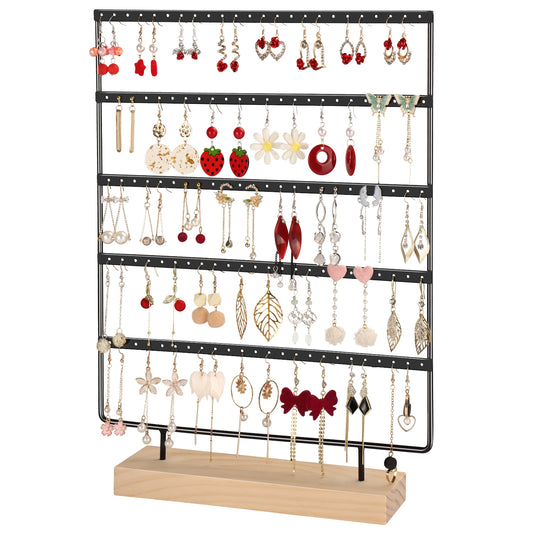 Earring Holder Organizer Stand Display for Vendors 5 Layers Earring Rack for 60 Pairs of Earrings Black Color
