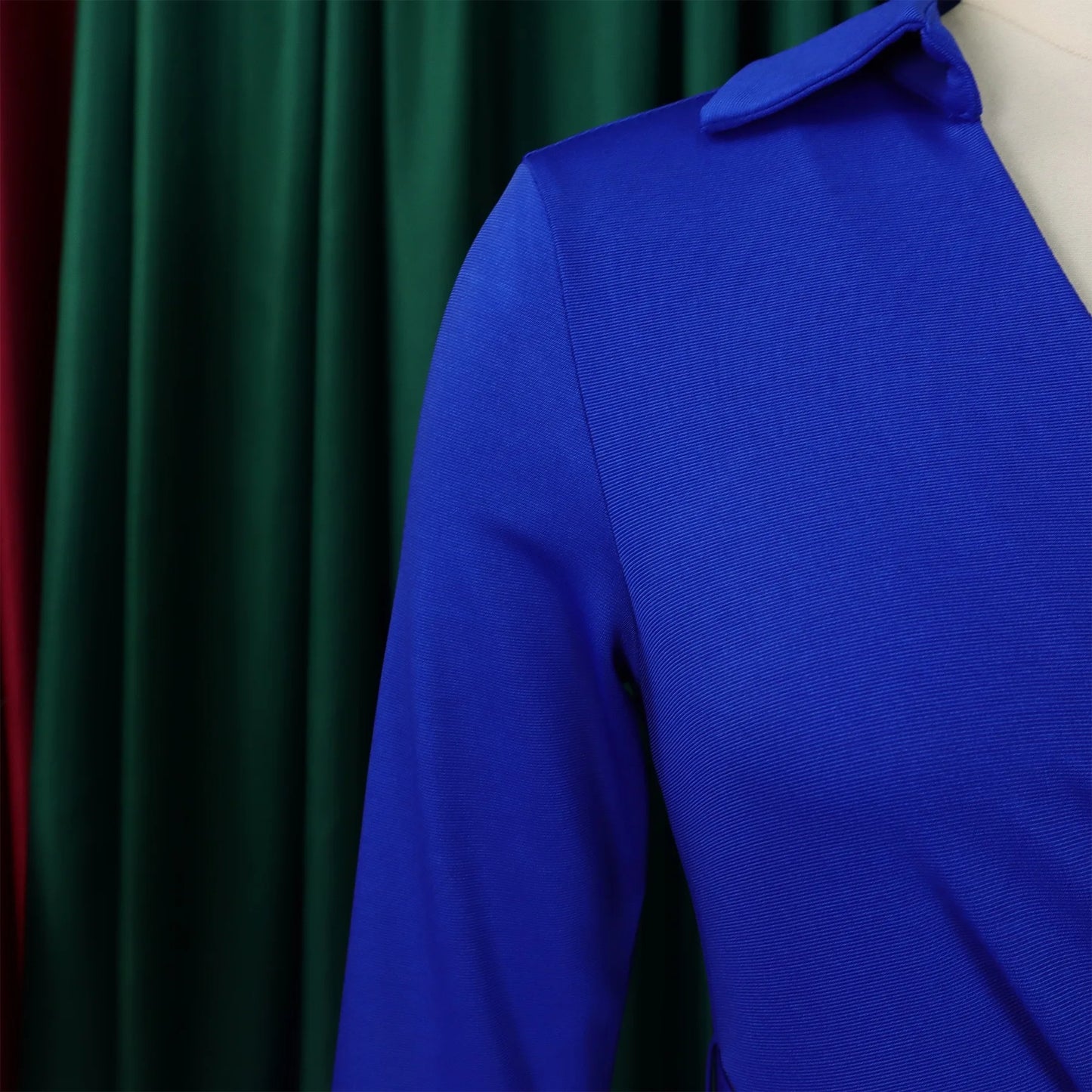 Fashion Office Dresses for Women Turn Down Collar V Neck Belt Waisted Pleated Mid Calf Elegant African Business Work Dress Cloth