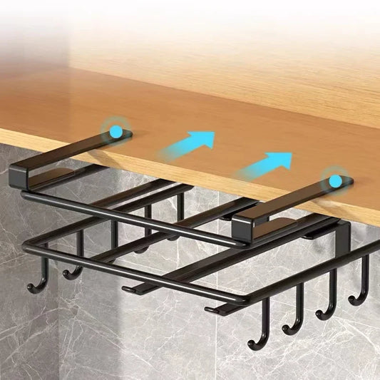 Kitchen Under Cabinet Basket Storage Shelf Cutting Board Rack Kitchen Closet Rack Under Desk Cabinet Office Bathroom Organizers