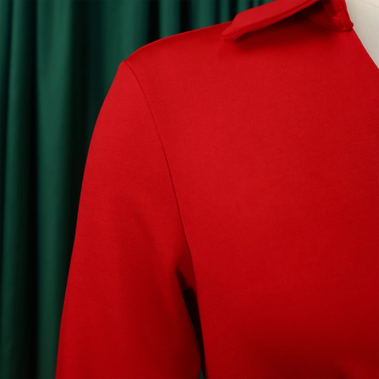 Fashion Office Dresses for Women Turn Down Collar V Neck Belt Waisted Pleated Mid Calf Elegant African Business Work Dress Cloth