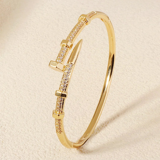 Female Jewelry Nail Bracelets Trendy Bracelet Zircon Screw Bracelet For Women Everyday Party Festive Jewelry As Gifts
