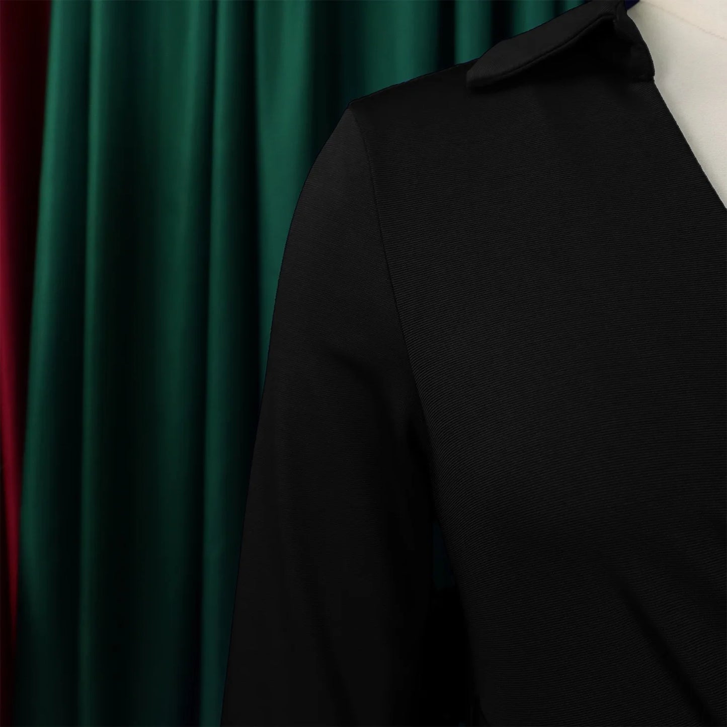 Fashion Office Dresses for Women Turn Down Collar V Neck Belt Waisted Pleated Mid Calf Elegant African Business Work Dress Cloth