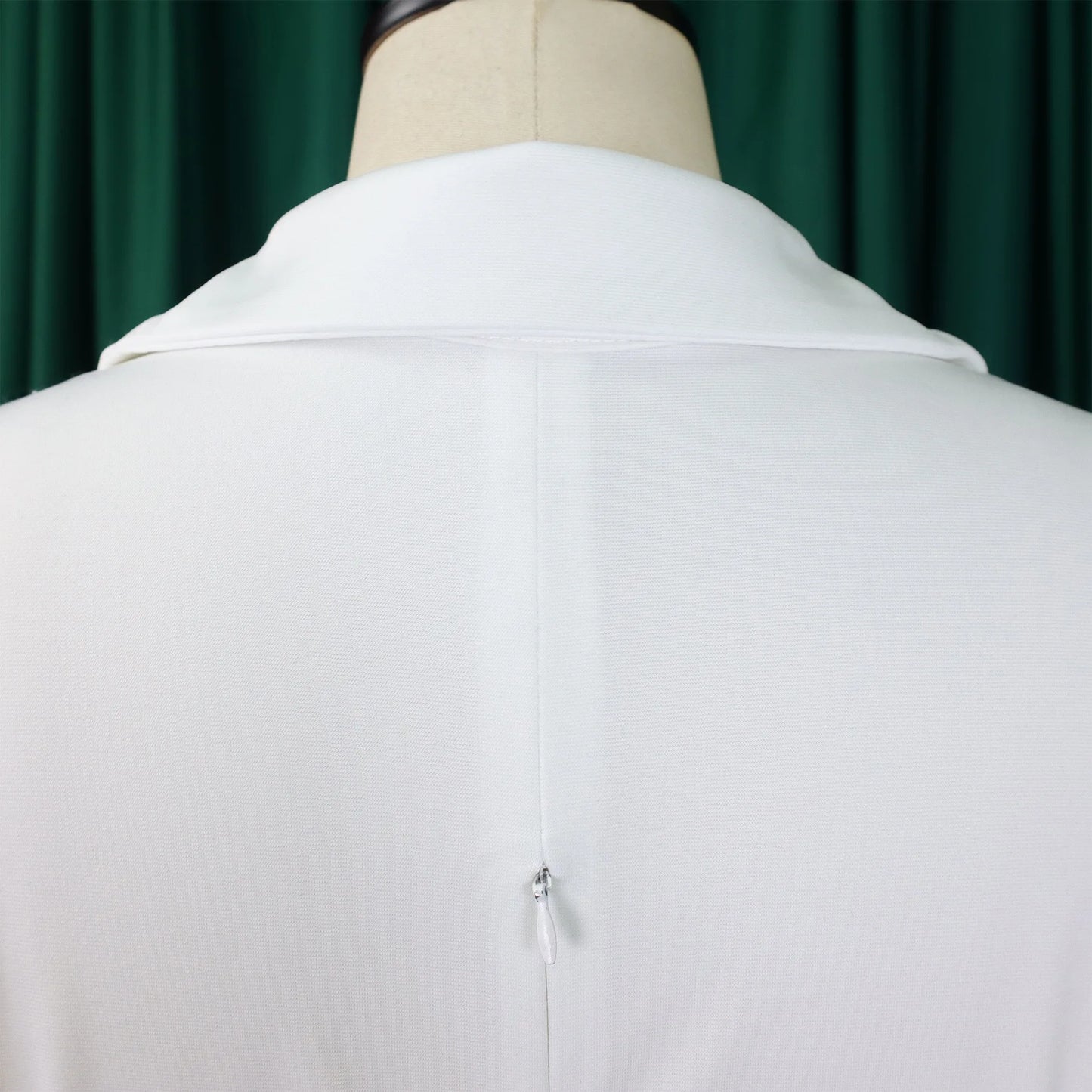 Fashion Office Dresses for Women Turn Down Collar V Neck Belt Waisted Pleated Mid Calf Elegant African Business Work Dress Cloth