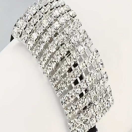 2pcs/1pc Rhinestone Hair Cuff Tie Glitter Hair Rope Elastic Ponytail Holder Hair Rings Women Female Hair Accessories